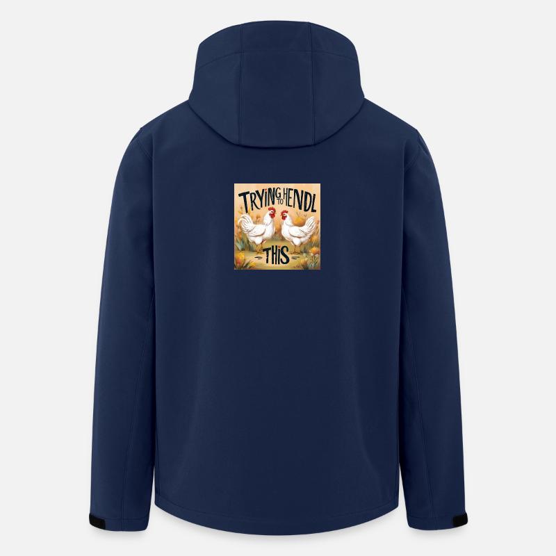 Chickens "Trying to Hendl this" - Men’s Recycled Softshell Jacket by Stanley/Stella - navy