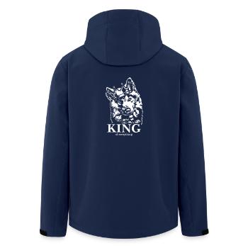 Samoyed King of everything Dogs Dog Wilsigns - Men’s Recycled Softshell Jacket by Stanley/Stella - navy - Back - AI Model Male 185 light (185cm)