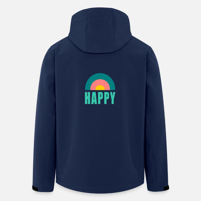 HAPPY. HAPPINESS. FREEDOM. POSITIVE. POSITIF - Veste softshell homme en polyester recyclé Stanley/Stella - marine