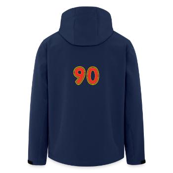 90. 90 YEARS. 90th ANNIVERSARY. 90 YEARS ANNIVERSARY. - Men’s Recycled Softshell Jacket by Stanley/Stella - navy - Back - AI Model Male 185 light (185cm)