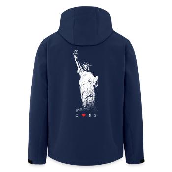 I Love NY New York Freiheitsstatue USA Skyline NYC - Recycelte Männer Softshell-Jacke von Stanley/Stella - Navy - Hinten - AI Model Male 185 light (185cm)