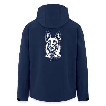 Malinois Portrait Hund Hunde Wilsigns - Recycelte Männer Softshell-Jacke von Stanley/Stella - Navy - Hinten - AI Model Male 185 light (185cm)