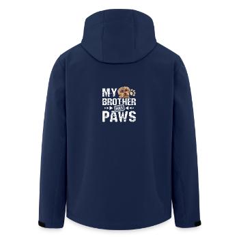 My brother has paws yorkie - Men’s Recycled Softshell Jacket by Stanley/Stella - navy - Back - AI Model Male 185 light (185cm)