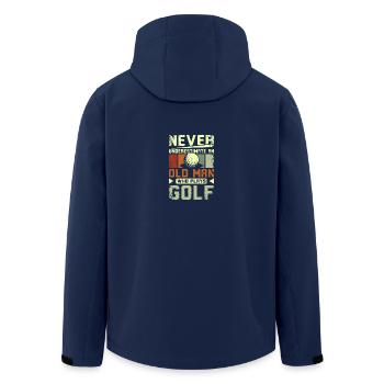 Ne sous-estimez jamais un vieil homme de golf - Veste softshell homme en polyester recyclé Stanley/Stella - marine - Dos - AI Model Male 185 light (185cm)