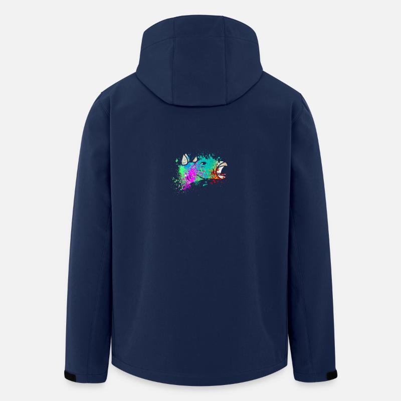 Splash art Dinosaur Stegosaurus head - Recycelte Männer Softshell-Jacke von Stanley/Stella - Navy