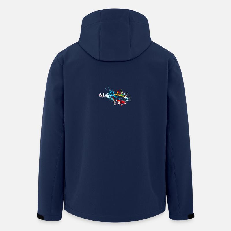 Splash art Dinosaur Stegosaurus - Veste softshell homme en polyester recyclé Stanley/Stella - marine