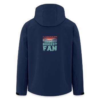 I'll always be your biggest badminton fan - Men’s Recycled Softshell Jacket by Stanley/Stella - navy - Back - AI Model Male 185 light (185cm)