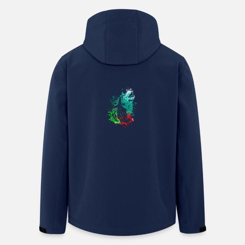 Splash Art Howling Wolf - Men’s Recycled Softshell Jacket by Stanley/Stella - navy