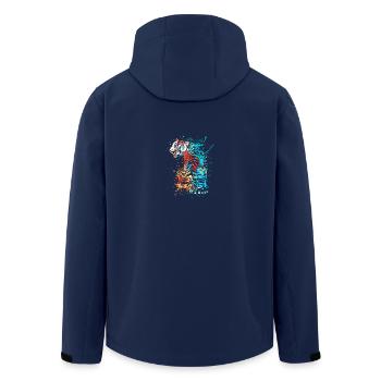 Splash Art Siberian Indian tiger - Men’s Recycled Softshell Jacket by Stanley/Stella - navy - Back - AI Model Male 185 light (185cm)