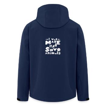 I was made to save animals - Men’s Recycled Softshell Jacket by Stanley/Stella - navy - Back - AI Model Male 185 light (185cm)