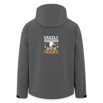 Canard pékin de compagnie facilement distrait par les canards - Veste softshell homme en polyester recyclé Stanley/Stella - charbon - Dos - AI Model Male 185 light (185cm)