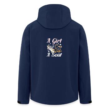A girl a corn snake a soul - Men’s Recycled Softshell Jacket by Stanley/Stella - navy - Back - AI Model Male 185 light (185cm)