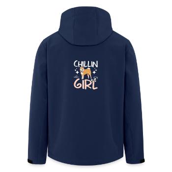 Chillin avec ma fille Akita - Veste softshell homme en polyester recyclé Stanley/Stella - marine - Dos - AI Model Male 185 light (185cm)