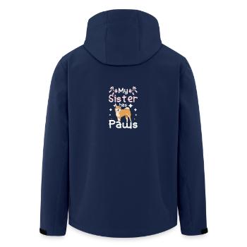 My Akita sister has paws - Men’s Recycled Softshell Jacket by Stanley/Stella - navy - Back - AI Model Male 185 light (185cm)