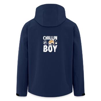 Chillin avec mon garçon Akita - Veste softshell homme en polyester recyclé Stanley/Stella - marine - Dos - AI Model Male 185 light (185cm)