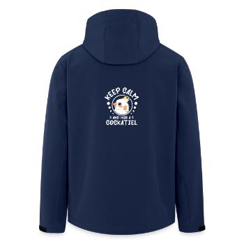 Restez calme et serrez un calopsitte dans vos bras - Veste softshell homme en polyester recyclé Stanley/Stella - marine - Dos - AI Model Male 185 light (185cm)