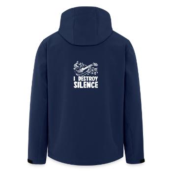 I destroy silence Oud - Men’s Recycled Softshell Jacket by Stanley/Stella - navy - Back - AI Model Male 185 light (185cm)