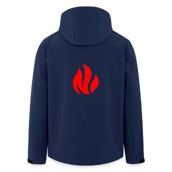 Fire Flames - Men’s Recycled Softshell Jacket by Stanley/Stella - navy - Back - AI Model Male 185 light (185cm)