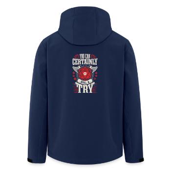 You can certainly try - RPG - Role-playing game - Men’s Recycled Softshell Jacket by Stanley/Stella - navy - Back - AI Model Male 185 light (185cm)