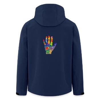 Bunte Hand - Recycelte Männer Softshell-Jacke von Stanley/Stella - Navy - Hinten - AI Model Male 185 light (185cm)
