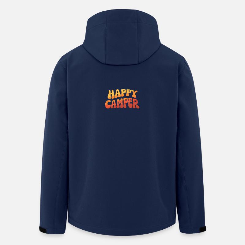 Happy Camper Gradient Text - Men’s Recycled Softshell Jacket by Stanley/Stella - navy