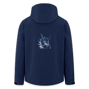 Epic Blue Dragon motif - Men’s Recycled Softshell Jacket by Stanley/Stella - navy - Back - AI Model Male 185 light (185cm)