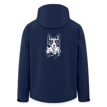 BORDER COLLIE Portrait Dogs Herding Dogs Wilsigns - Men’s Recycled Softshell Jacket by Stanley/Stella - navy - Back - AI Model Male 185 light (185cm)