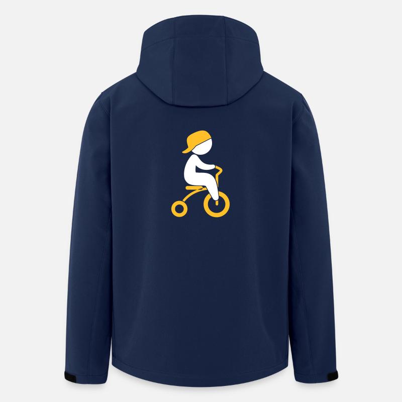 Junge, der sein Dreiräder reitet - Recycelte Männer Softshell-Jacke von Stanley/Stella - Navy