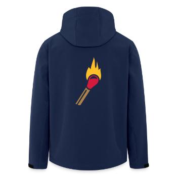 Match flame - Men’s Recycled Softshell Jacket by Stanley/Stella - navy - Back - AI Model Male 185 light (185cm)