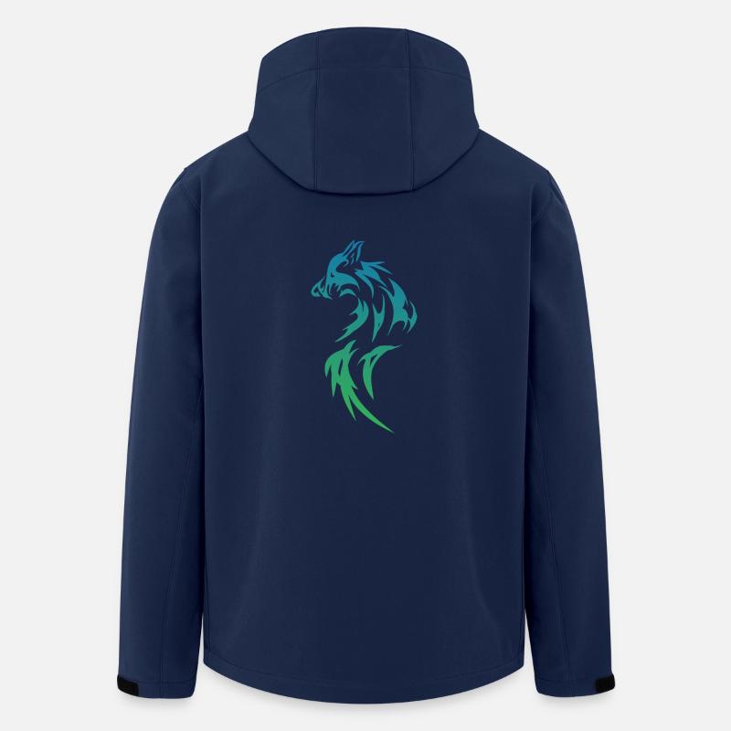 Wolfsilhoutte - Recycelte Männer Softshell-Jacke von Stanley/Stella - Navy