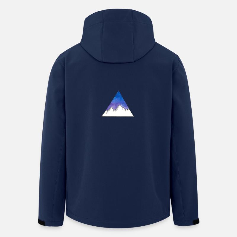 Mountains in the triangle on a violet / blue background - Men’s Recycled Softshell Jacket by Stanley/Stella - navy