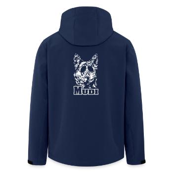 MUDI cool sunglasses dogs dog - Men’s Recycled Softshell Jacket by Stanley/Stella - navy - Back - AI Model Male 185 light (185cm)