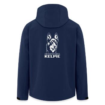 Australian Kelpie life better Wilsigns Hundespruch - Recycelte Männer Softshell-Jacke von Stanley/Stella - Navy - Hinten - AI Model Male 185 light (185cm)