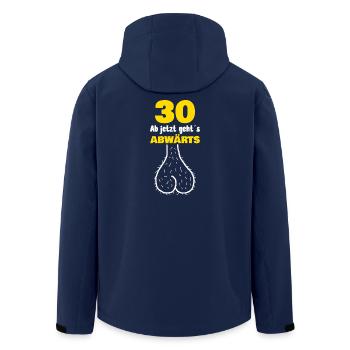 30 Geburtstag lustig Mann Ab jetzt abwärts - Recycelte Männer Softshell-Jacke von Stanley/Stella - Navy - Hinten - AI Model Male 185 light (185cm)