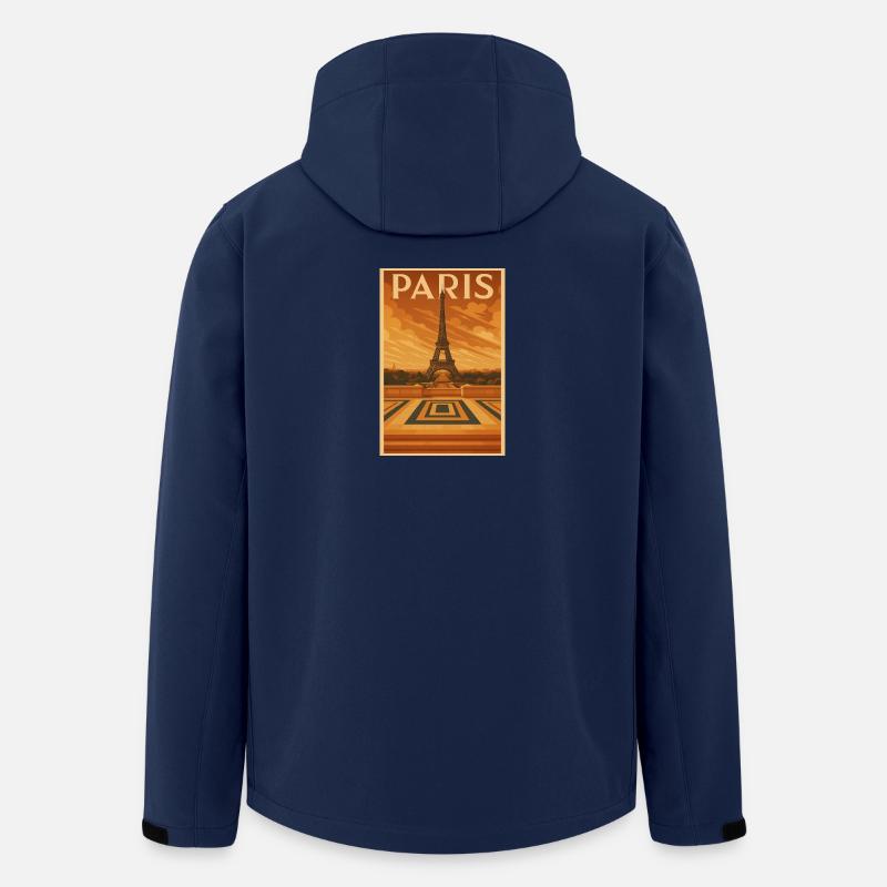 Eiffelturm als Art Deo Reiseposter - Recycelte Männer Softshell-Jacke von Stanley/Stella - Navy