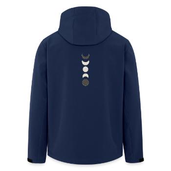 Moon Phases Marble Pattern - Men’s Recycled Softshell Jacket by Stanley/Stella - navy - Back - AI Model Male 185 light (185cm)