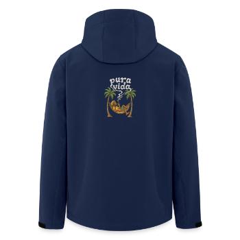Pura Vida relaxed rest in hammock - Men’s Recycled Softshell Jacket by Stanley/Stella - navy - Back - AI Model Male 185 light (185cm)