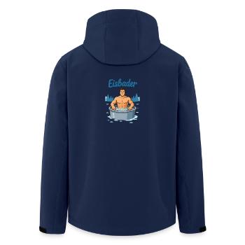 Eisbader Muskelmann im Eisbad - Recycelte Männer Softshell-Jacke von Stanley/Stella - Navy - Hinten - AI Model Male 185 light (185cm)