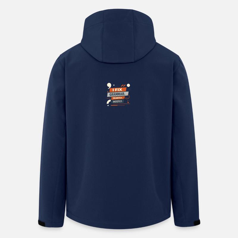 I Fix Grammar Silently Mostly - Men’s Recycled Softshell Jacket by Stanley/Stella - navy