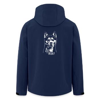 Loved by a Husky dog saying Wilsigns - Men’s Recycled Softshell Jacket by Stanley/Stella - navy - Back - AI Model Male 185 light (185cm)