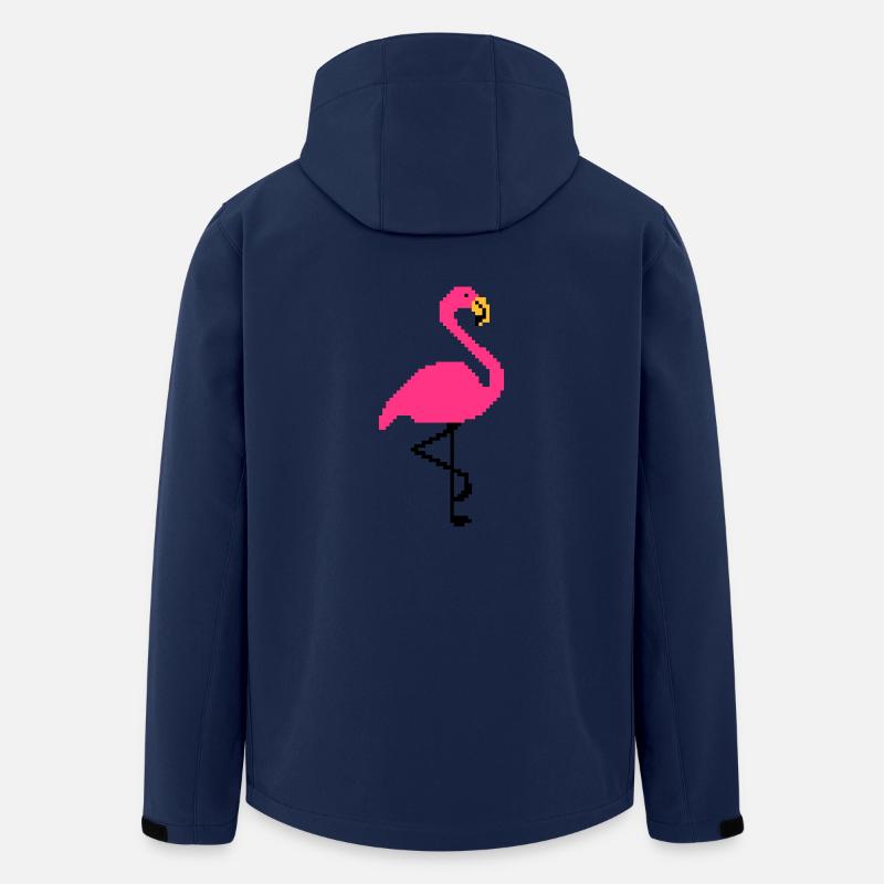 Flamingo PIxel Art - Recycelte Männer Softshell-Jacke von Stanley/Stella - Navy