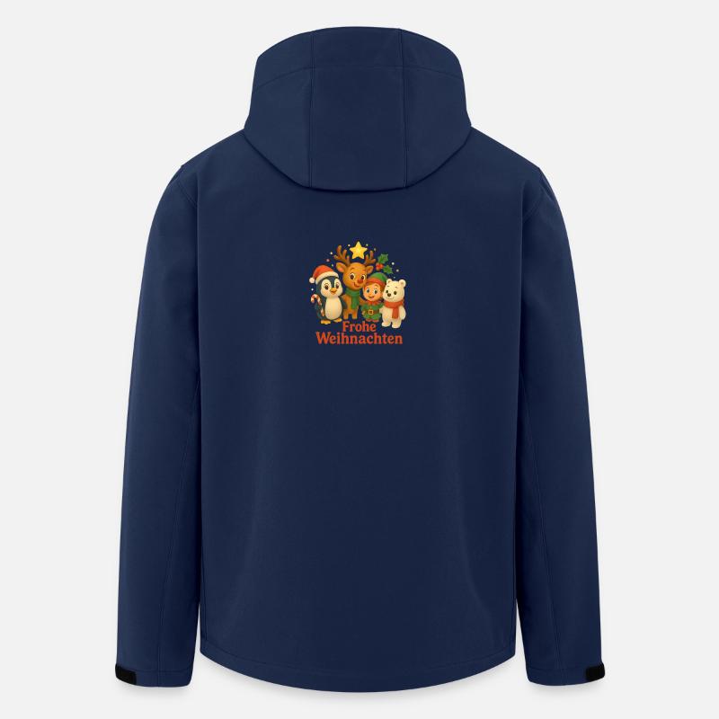 Frohe Weihnachten Winterfreunde Szene - Recycelte Männer Softshell-Jacke von Stanley/Stella - Navy