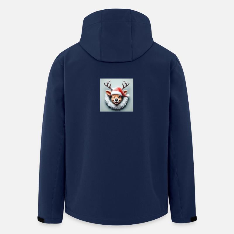 Renne rieur avec couronne - Veste softshell homme en polyester recyclé Stanley/Stella - marine