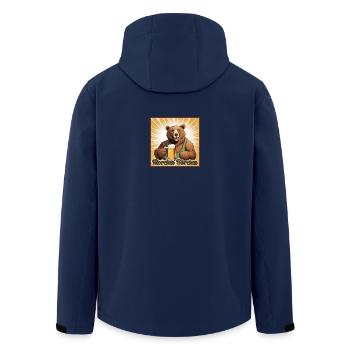 Bierchen Bärchen - Recycelte Männer Softshell-Jacke von Stanley/Stella - Navy - Hinten - AI Model Male 185 light (185cm)