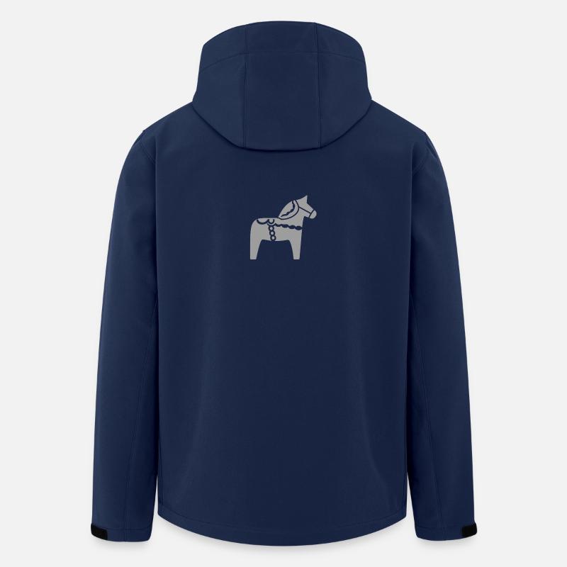 Skandinavisches Dala Pferd – Folklore Design - Recycelte Männer Softshell-Jacke von Stanley/Stella - Navy