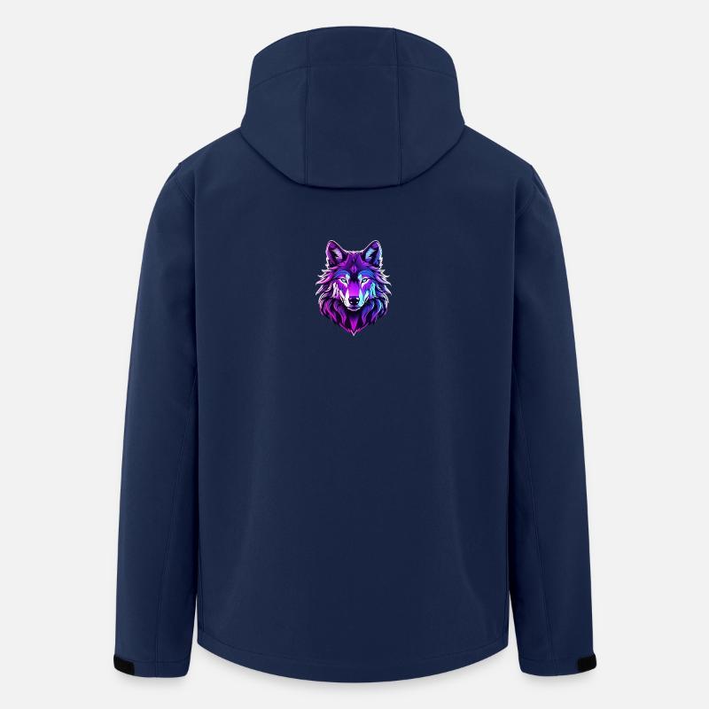 Wolf in Neonfarben - Recycelte Männer Softshell-Jacke von Stanley/Stella - Navy