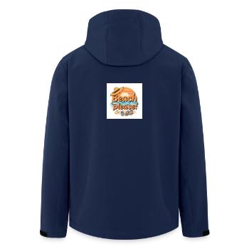 Strand Bitte Motiv - Recycelte Männer Softshell-Jacke von Stanley/Stella - Navy - Hinten - AI Model Male 185 light (185cm)