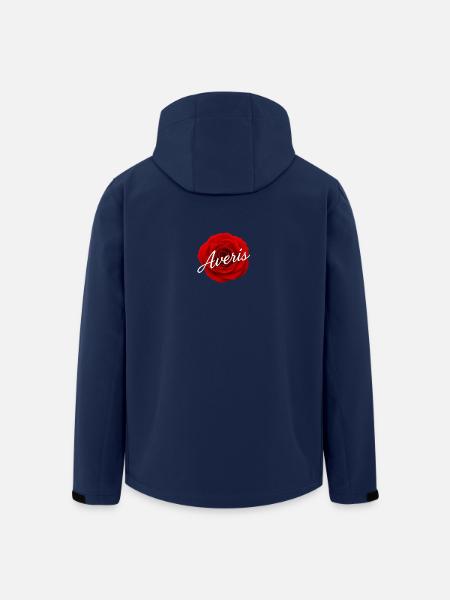 Rote Rose mit Avenir-Textdesign - Recycelte Männer Softshell-Jacke von Stanley/Stella - Navy