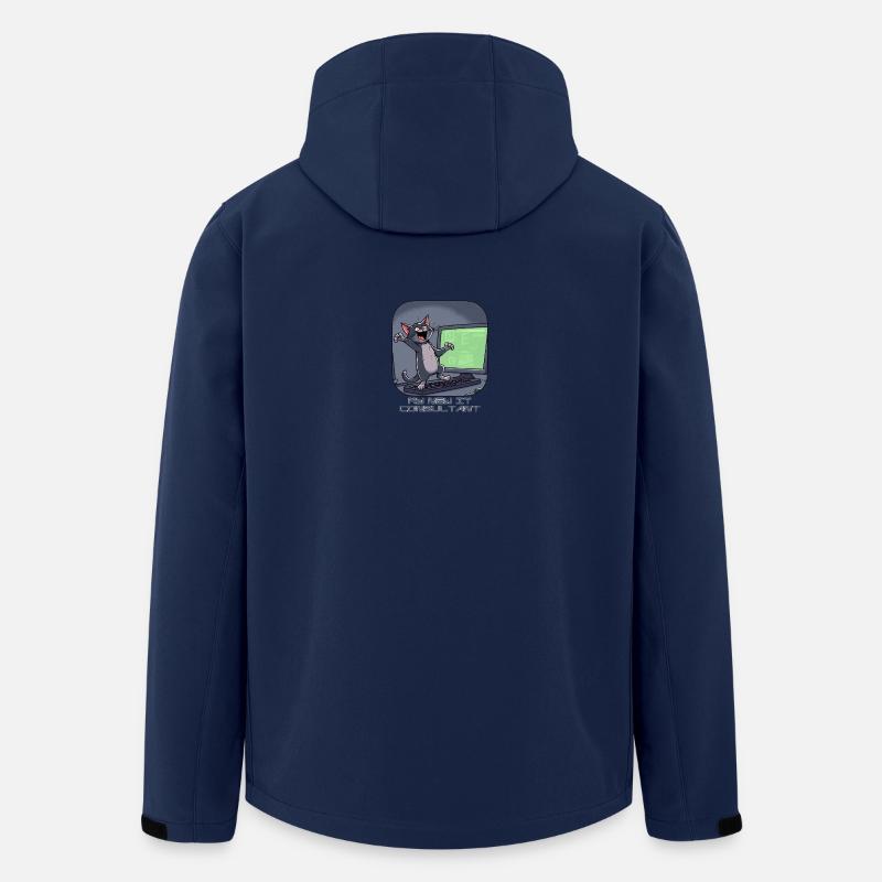 IT cat at the computer - Men’s Recycled Softshell Jacket by Stanley/Stella - navy