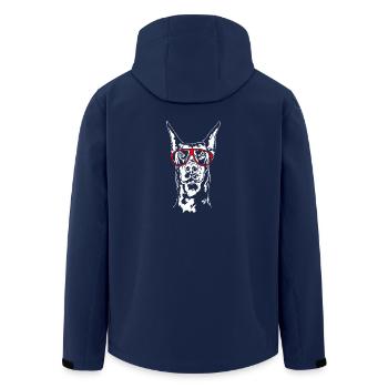 Dobermann Brille Dobie Hunde Hundesport Wilsigns - Recycelte Männer Softshell-Jacke von Stanley/Stella - Navy - Hinten - AI Model Male 185 light (185cm)